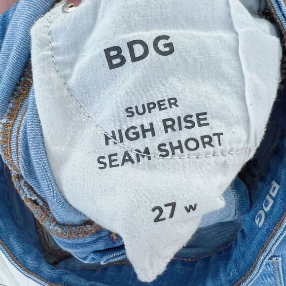 Urban Outfitters BDG Super High Rise Seam Short Medium Wash Denim Shorts Size 27 - Picture 5 of 7